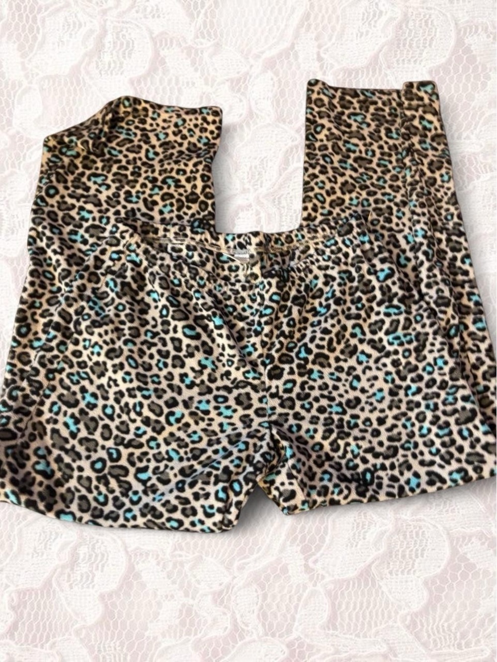 Sonoma Leopard Print Sleep Shorts with Teal Accents